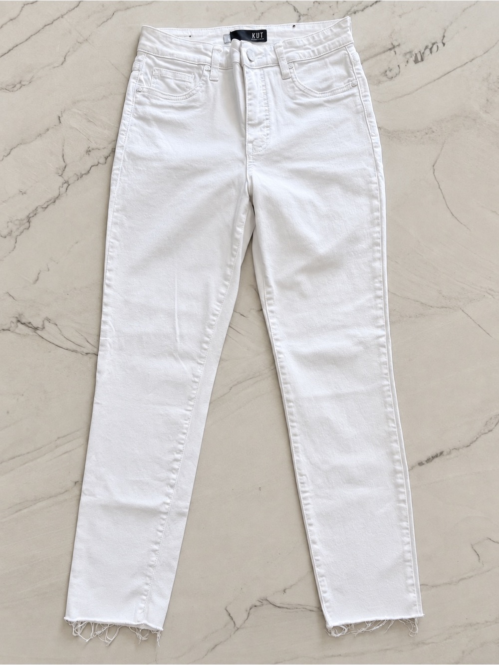 KUT From The Kloth Jeans 2 Reese White Raw Hem High Rise